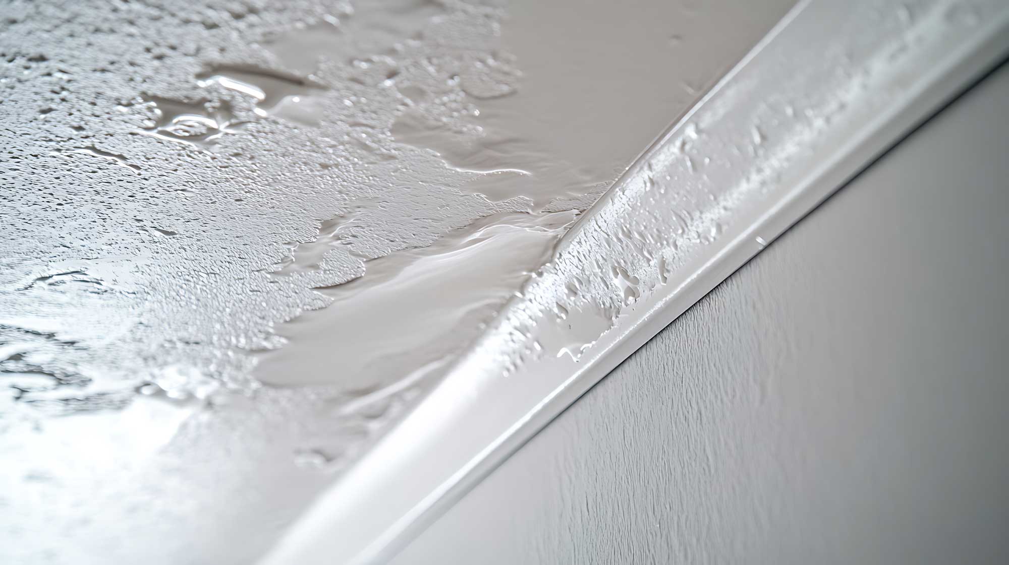 cracking peeling ceiling after flood, water damage can cause mold in less than 48 hours.